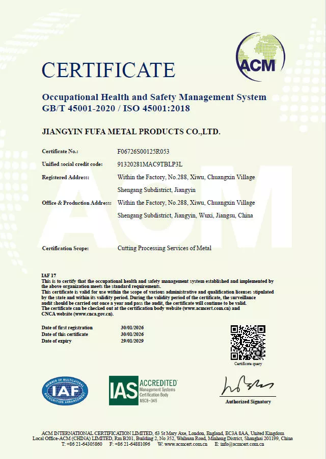 ISO 45001:2018 Certified by SGS